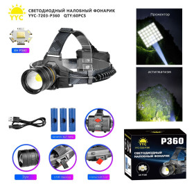 Фонарь налобный светодиодный YYC-7203-P360