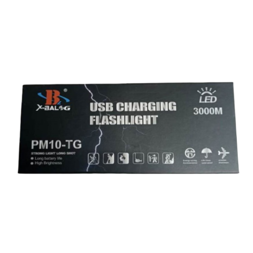 Фонарь ручной аккумуляторный X-Balog PM10-TG USB