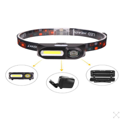 Фонарь налобный аккумуляторный KX-1804 XPE + COB