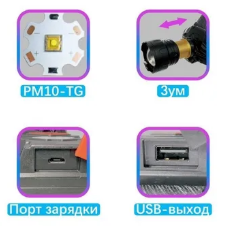 Фонарь налобный светодиодный YYC-2261-PM10-TG