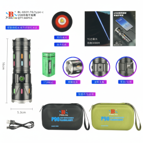 Фонарь ручной аккумуляторный X-Balog BL-G32Y-TG USB
