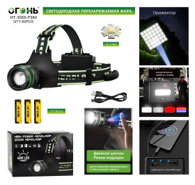 Фонарь налобный Огонь HT-3055-P360 36 ядер