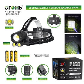 Фонарь налобный светодиодный HT-3185-P160