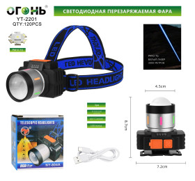 Фонарь налобный многофункциональный YT-2201
