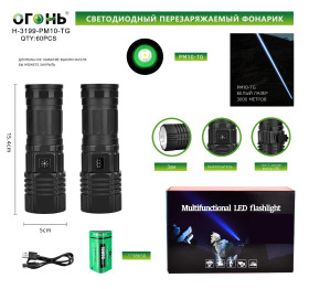 Фонарь ручной Огонь H-3199-PM10-TG светодиодный