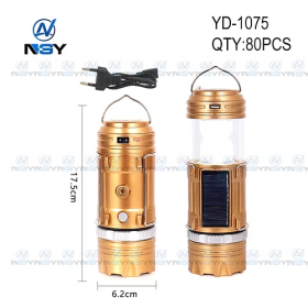 Фонарь для кемпинга YD-1075 c солнечной панелью