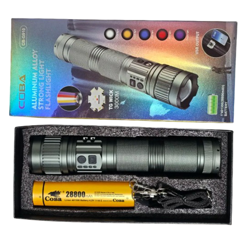 Фонарь ручной COBA CB-G910-TG 5 colors+T6