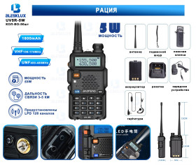 Рация Blesklux Baofeng UV5R-5W портативная